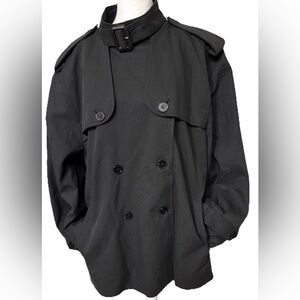 NWT Military Style  Double Breasted High neck Buckle Collar Jacket Black  XL